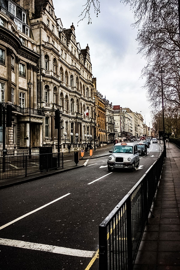 london street with cars